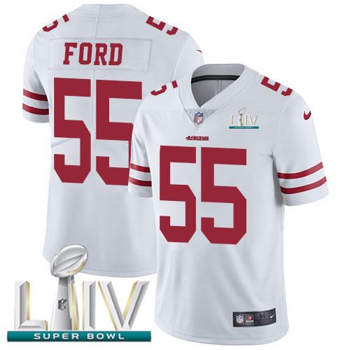 San Francisco 49ers Nike #55 Dee Ford White Super Bowl LIV 2020 Youth Stitched NFL Vapor Untouchable Limited Jersey->youth nfl jersey->Youth Jersey